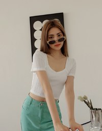 Sweetheart Neck Textured Top