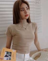 Turtleneck Side Scrunch Top