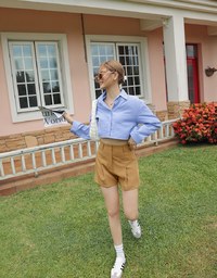 Simple Crop Long Sleeve Blouse Shirt