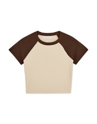 Contrast Color Fitted Short Sleeve Top