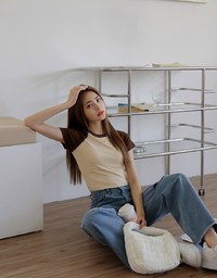 Contrast Color Fitted Short Sleeve Top