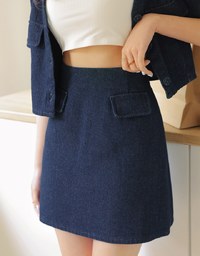 High Waisted Denim Jeans Skirt