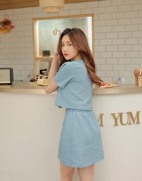 High Waisted Denim Jeans Skirt