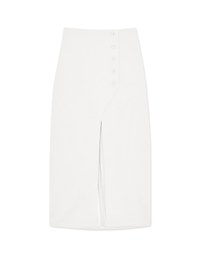 Side Buttoned Slit Maxi Skirt
