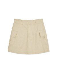 A Line High Waisted Cargo Style Skirt