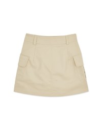 A Line High Waisted Cargo Style Skirt