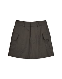 A Line High Waisted Cargo Style Skirt