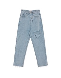 Stylish Cut Straight Leg Denim Jeans Pants