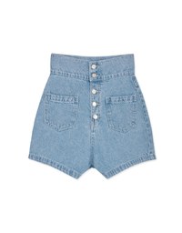 Super High Waisted Buttoned Denim Jeans Shorts