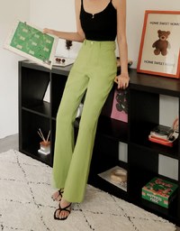 Washed Flare Denim Jeans Pants