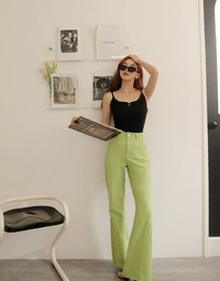 Washed Flare Denim Jeans Pants