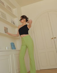 Washed Flare Denim Jeans Pants
