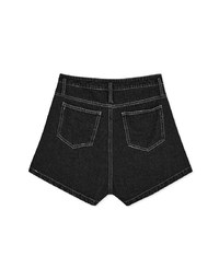 High Waisted Slit Denim Jeans Shorts