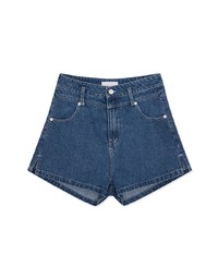 High Waisted Slit Denim Jeans Shorts