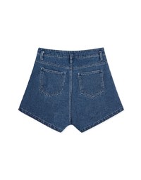 High Waisted Slit Denim Jeans Shorts