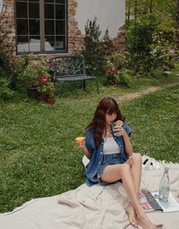 High Waisted Slit Denim Jeans Shorts