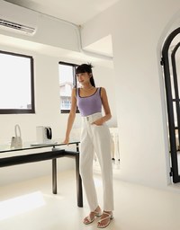 Wide Waist Denim Jeans Cropped Pants