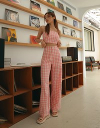 Versatile Checkered Straight Leg Pants