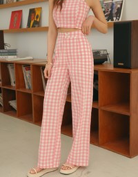 Versatile Checkered Straight Leg Pants