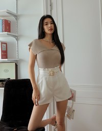 Paperbag Belted Wide Shorts