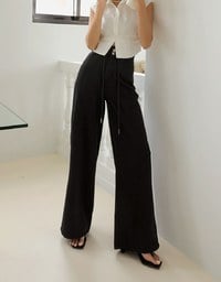 Drawstring Denim Jeans Straight Leg Pants