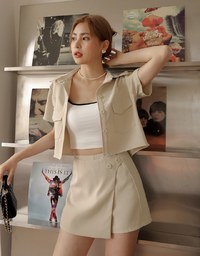 Edgy Chic Side Buttoned Skorts