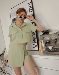 Edgy Chic Side Buttoned Skorts