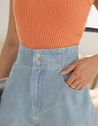 【Den!m LITE】Perfect Waistline Denim SHORTS Lightweigth Fabric Extra High Waisted Slimming Jeans Skirt DNA