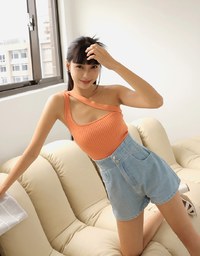 【Den!m LITE】Perfect Waistline Denim SHORTS Lightweigth Fabric Extra High Waisted Slimming Jeans Skirt DNA