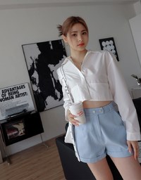 Buckle Pleated Shorts