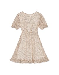 Floral Puff Sleeve Fishtail Mini Dress