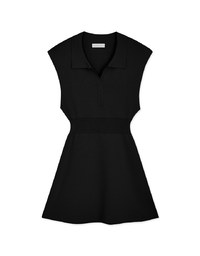 Lapel Collar Knit Vest Mini Dress