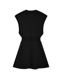Lapel Collar Knit Vest Mini Dress