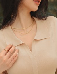 Lapel Collar Knit Vest Mini Dress