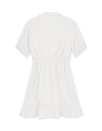 Diagonal Button Fishtail Mini Dress
