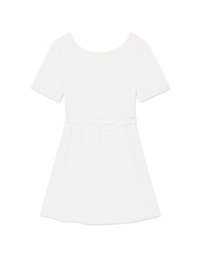 Square Neck Pleated Mini Dress (With Belt)