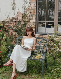 Hollow Waist Irregular Splice Maxi Dress