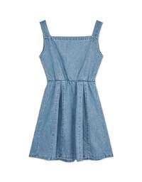 Button Denim Jeans Tank Mini Dress