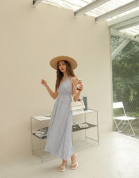 Cut Out Shoulder Floral Maxi Dress
