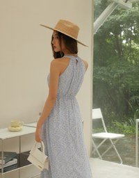 Cut Out Shoulder Floral Maxi Dress