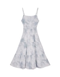 Tie Dye Thin Strap Maxi Dress (With Belt)