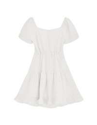 Sweet French Style Plaid Tiered Dress