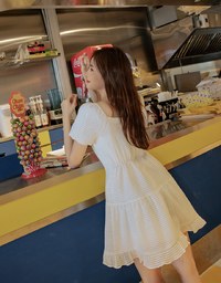 Sweet French Style Plaid Tiered Dress