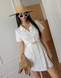 Scrunch Belted Mini Dress