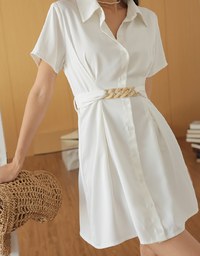 Scrunch Belted Mini Dress