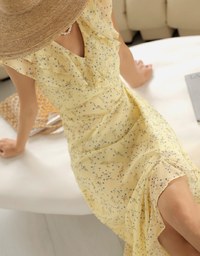 Romantic Irregular Hem Floral Maxi Dress