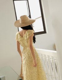 Romantic Irregular Hem Floral Maxi Dress