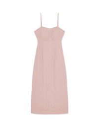 Seamline Thin Strap Slit Maxi Dress (With Padding)