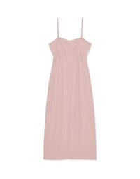 Seamline Thin Strap Slit Maxi Dress (With Padding)