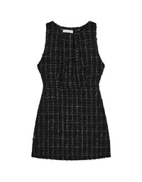 Plaid Back Hollow Mini Dress